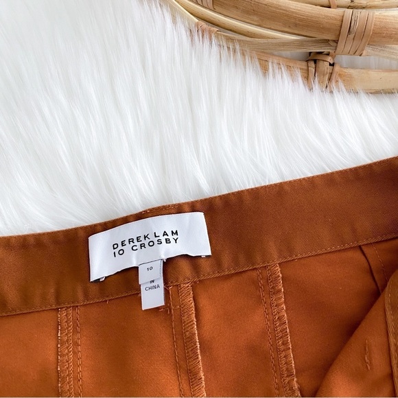 NWOT Derek Lam 10 Crosby Therese Straight Leg Pants Orange Cinnamon Cropped - Picture 8 of 13